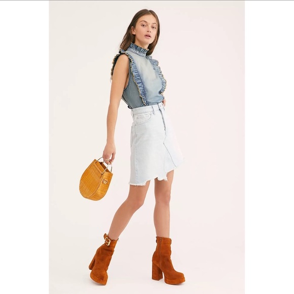NWT Free People Going Rogue Denim Mini Skirt - Picture 12 of 12